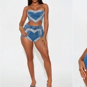 Fashion Nova Blue Denim Set